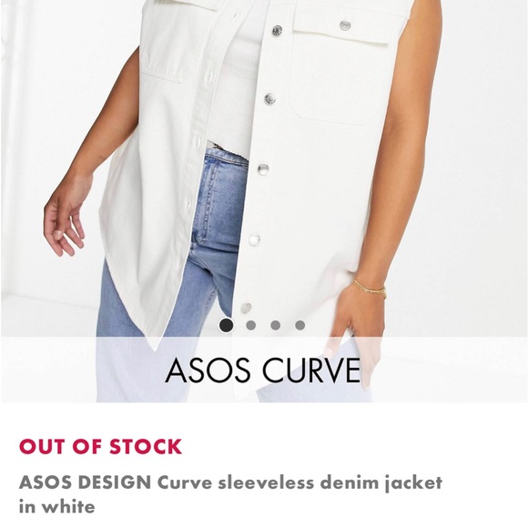 ASOS DESIGN CURVE SLEEVELESS DENIM JACKET - Picture 5 of 5
